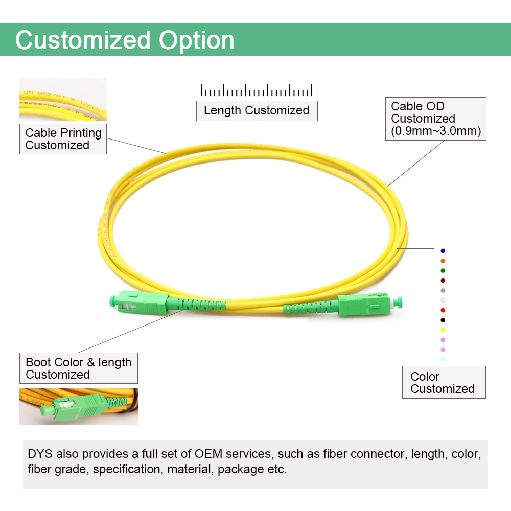 Sc/LC/FC/St/Mu/MTRJ/E2000/MPO Upc/APC Simplex/Duplex Singlemode Multimode Om1/Om2/Om3/Om4/Om5 2.0/3.0mm, 3meters Fiber Optic Patch Cord Cable