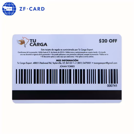 Carte à puce de contact Atmel 24c02 à bande magnétique Hico brillant/mat 3 pistes